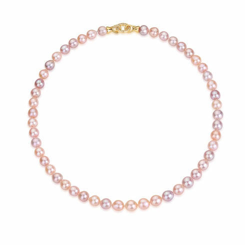 Multicolor 8-9mm AAA Chinese Akoya Cultured Pearl Necklace - House Of Pearls